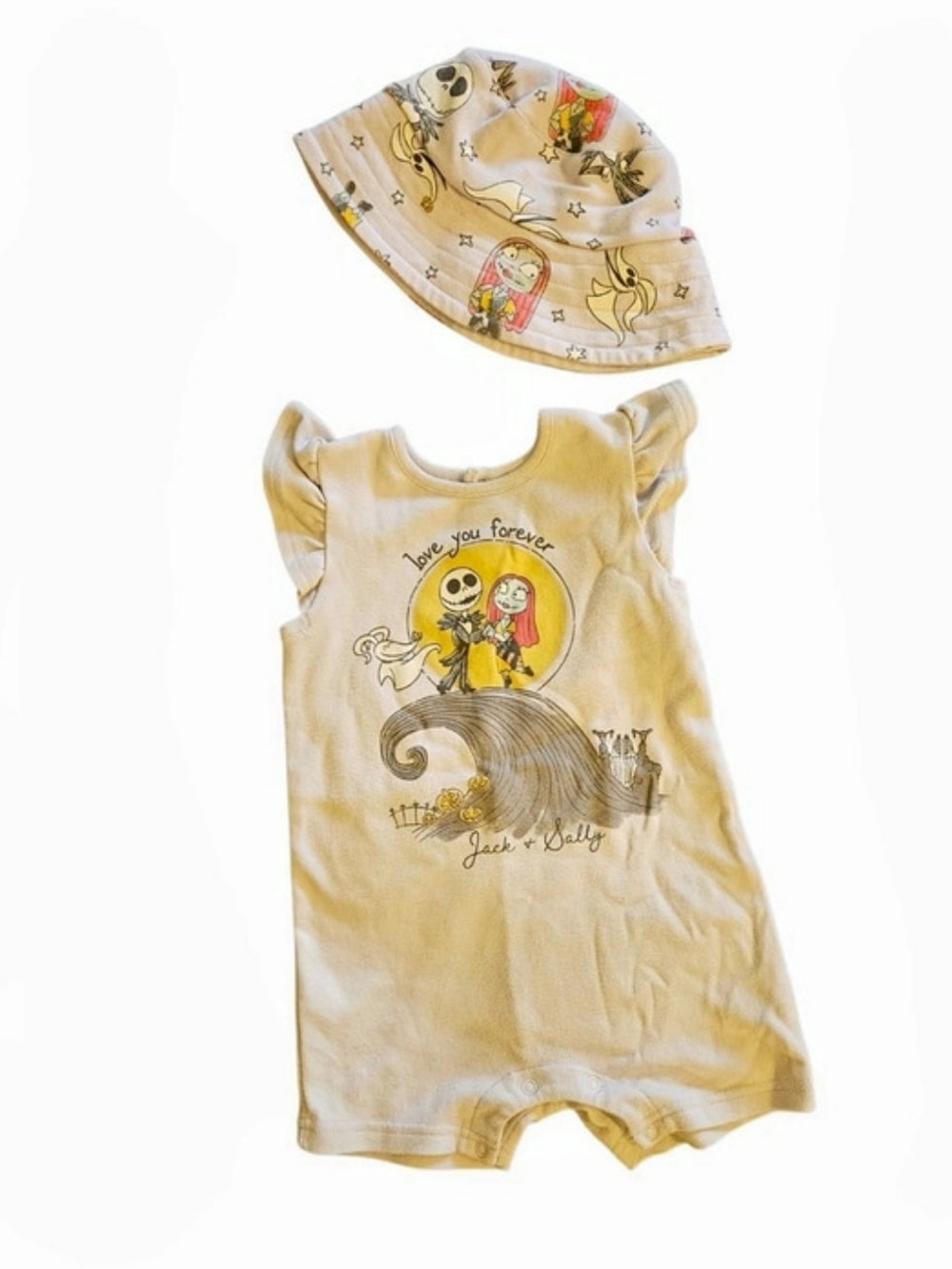 Disney The Nightmare Before Christmas Jack & Sally Romper Set Baby 18M